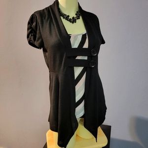 Heart Soul Black Mock Layered Top